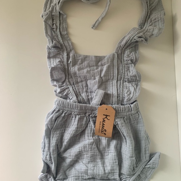 Light Blue Ruffled Romper - Picture 2 of 2